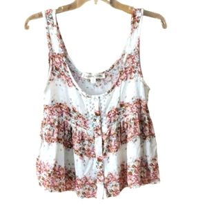 California Gypsy Rayon Floral Cropped Tank‎ Top size Junior Large
